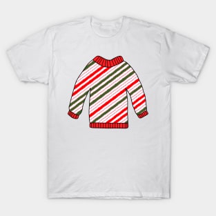 Christmas Stripes Sweater T-Shirt